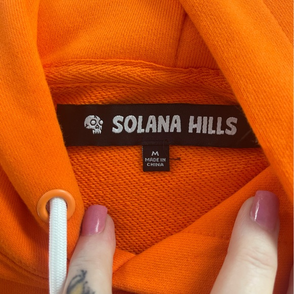 NWT Oversized Solana Hills DYOR (Do your own research) orange hoodie 100% cotton - Picture 7 of 12